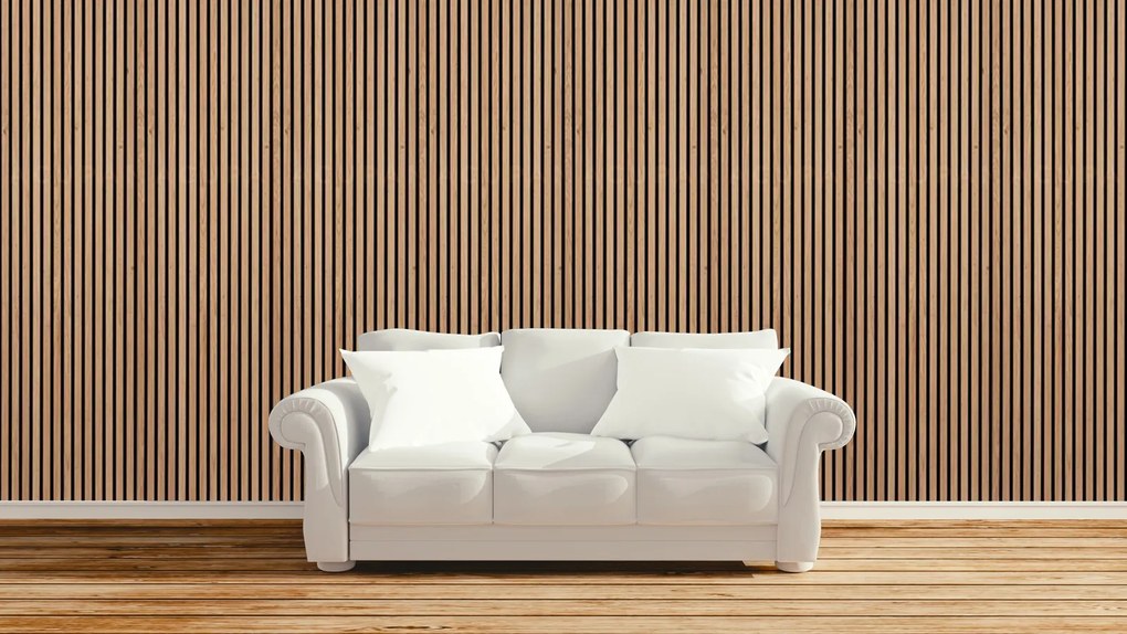 Drewniany panel akustyczny, 2400 x 600 mm, B2BP008, dąb sonoma