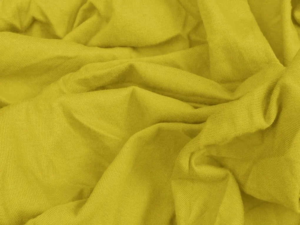 PrzytulneMieszkanie.pl Prześcieradło jersey EXCLUSIVE żółte 140 x 200 cm