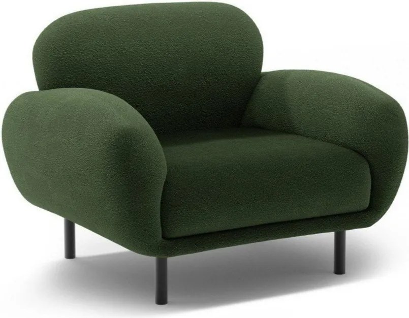Zielony fotel z materiału bouclé Poppy – Micadoni