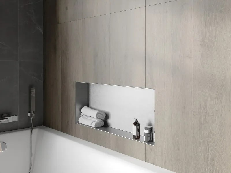 Mexen X-Wall-NR półka wnękowa bez kołnierza 75 x 30 cm, inox - 1911753010