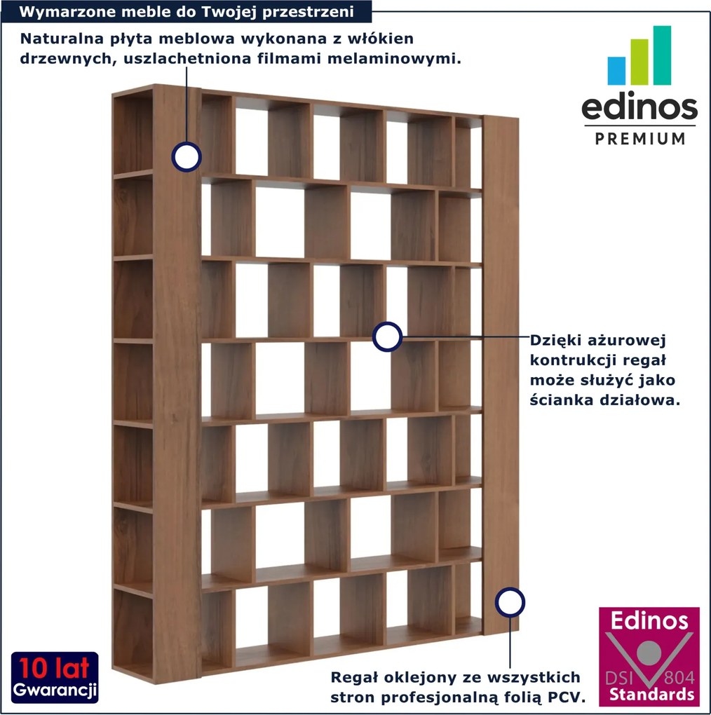 Orzechowy regał biblioteczka do salonu Z1-C52