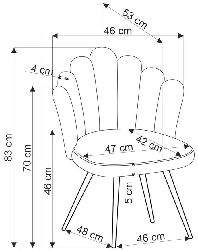 Popielate tapicerowane metalowe krzesło B8-P93