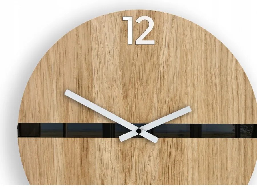 Zegar na ścianę nowoczesny drewniany z cichym mechanizmem okrągły solidny