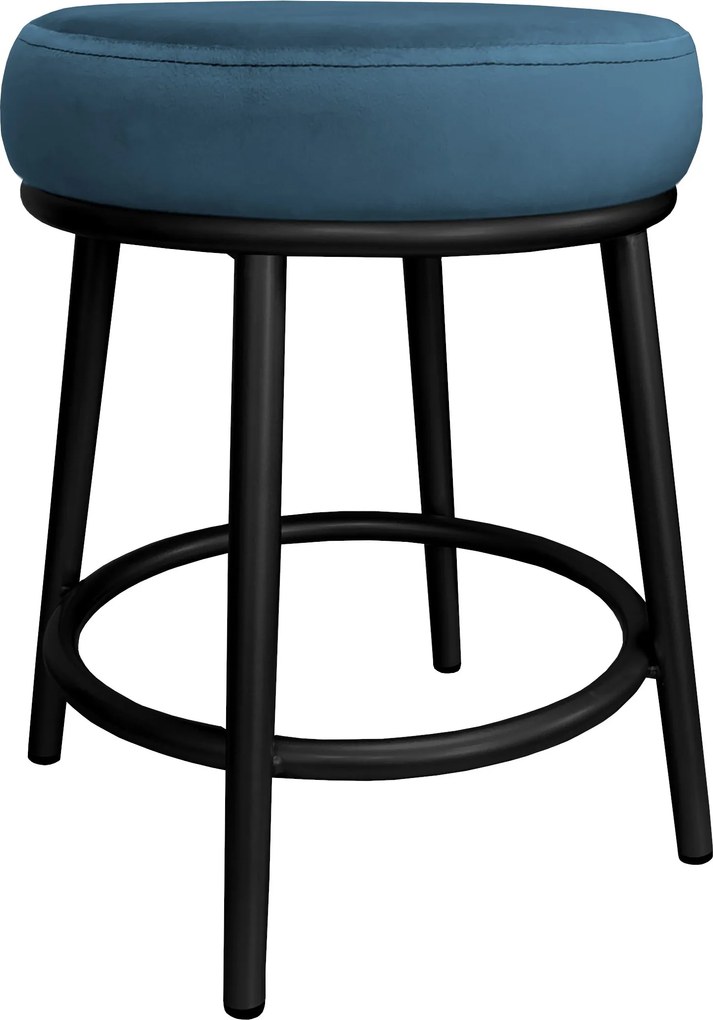 Taboret Ben tkanina Welur stelaż metalowy STOŁEK LOFT : Kolor Stelaża - Czarny , Kolor tkaniny - VELVET - MG33, Typ tkaniny - Velvet