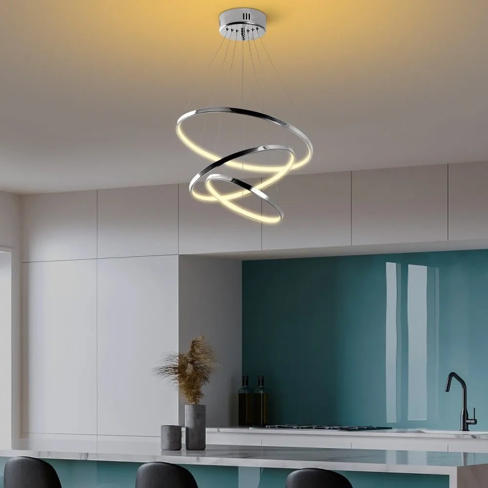 Lampa wisząca LED w kolorze srebra ø 50 cm Simit – Opviq lights