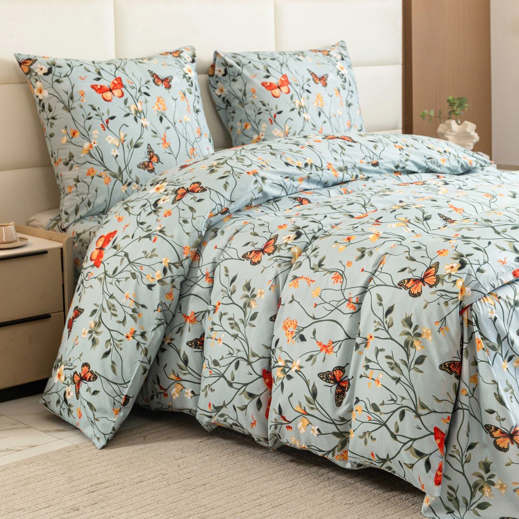 PrzytulneMieszkanie.pl PrzytulneMieszkanie.pl Pościel z mikrofibry MONARCH WINGS jasnoniebieskie Rozmiar pościeli: 2 szt 70 x 90 cm | 200 x 220 cm