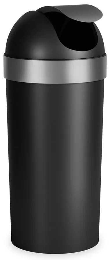 Czarny plastikowy kosz na śmieci 62 l Venti – Umbra