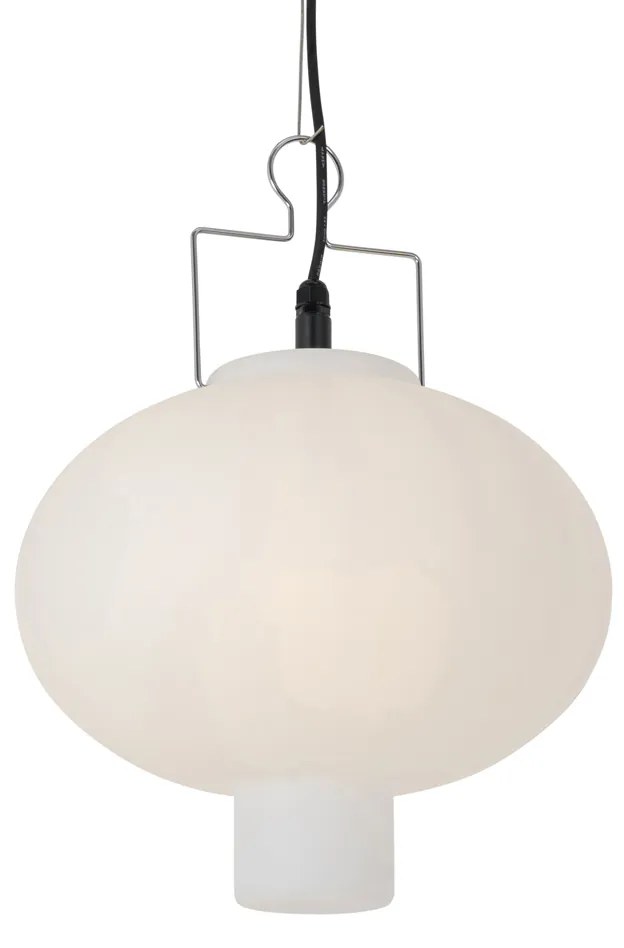 Lampa wisząca zewnętrzna biała 35 cm z wtyczką IP44 - Pion