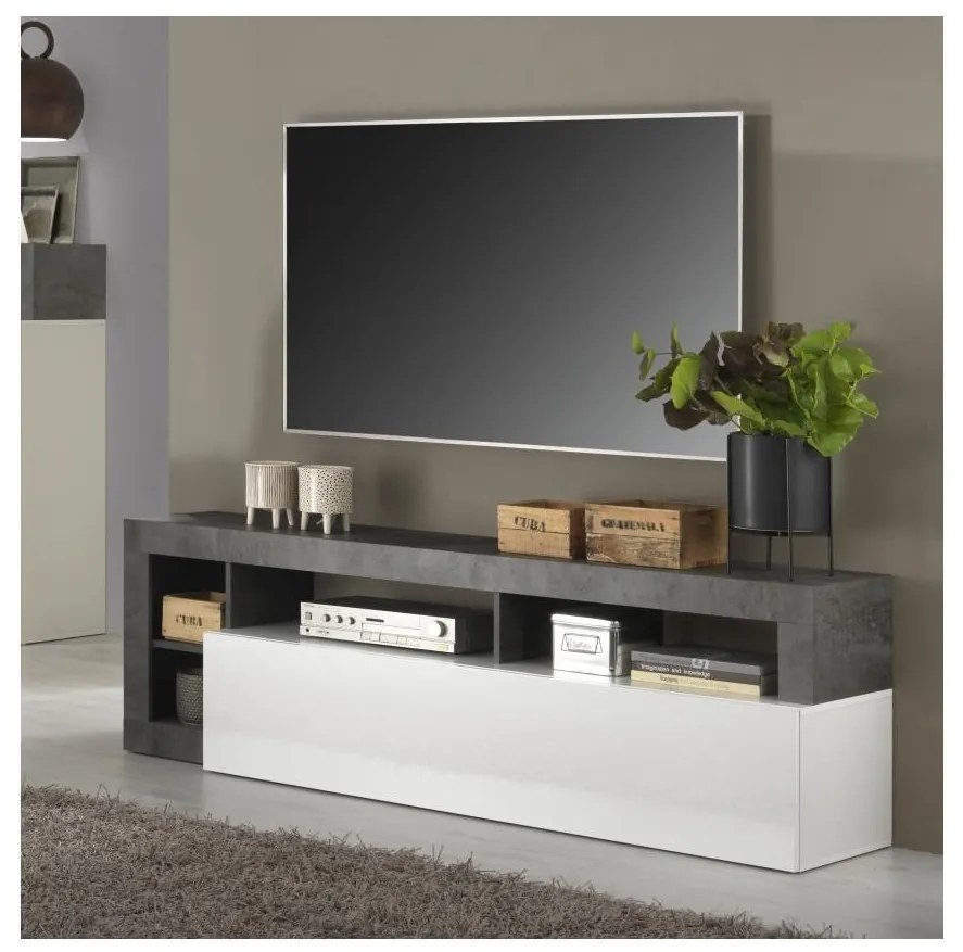 Stolik RTV LENOR biały/antracyt