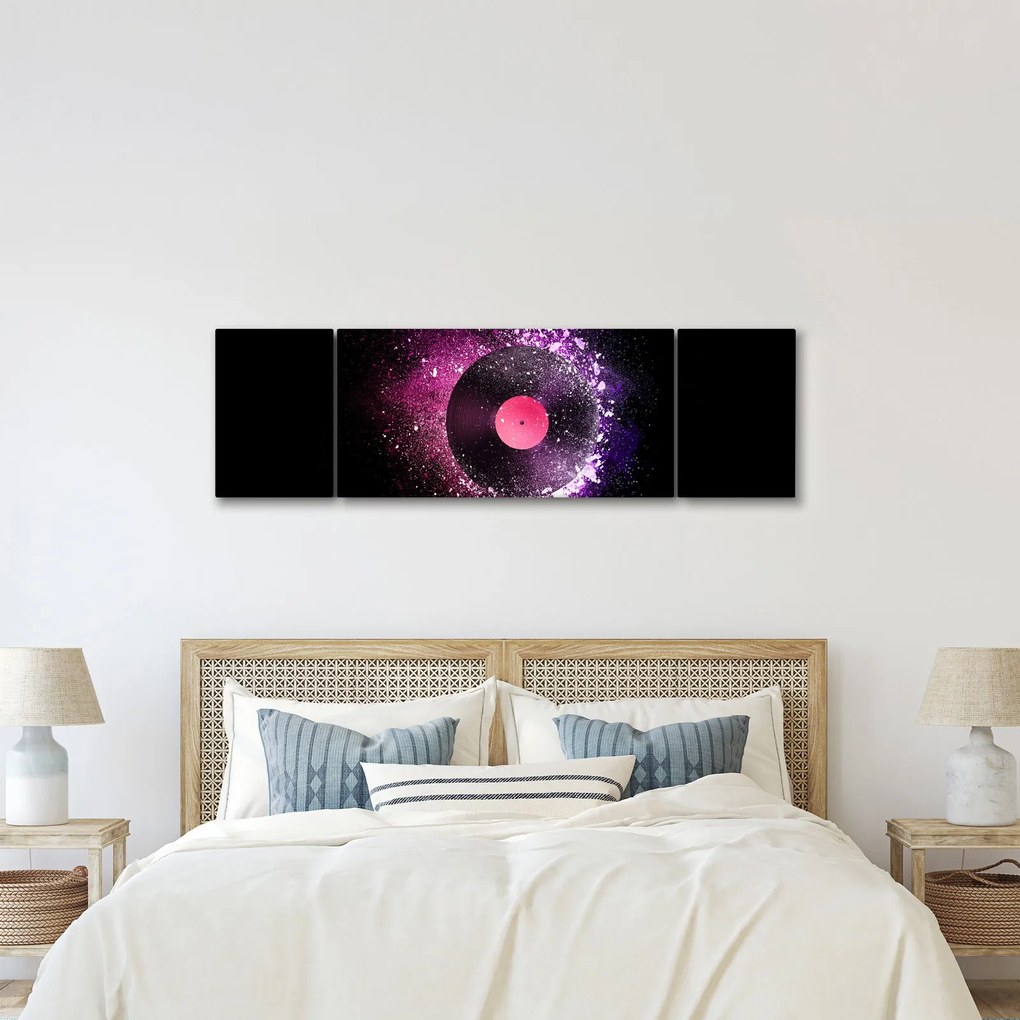 Obraz - Płyta winylowa w kolorze różowo-fioletowym (170x50 cm)