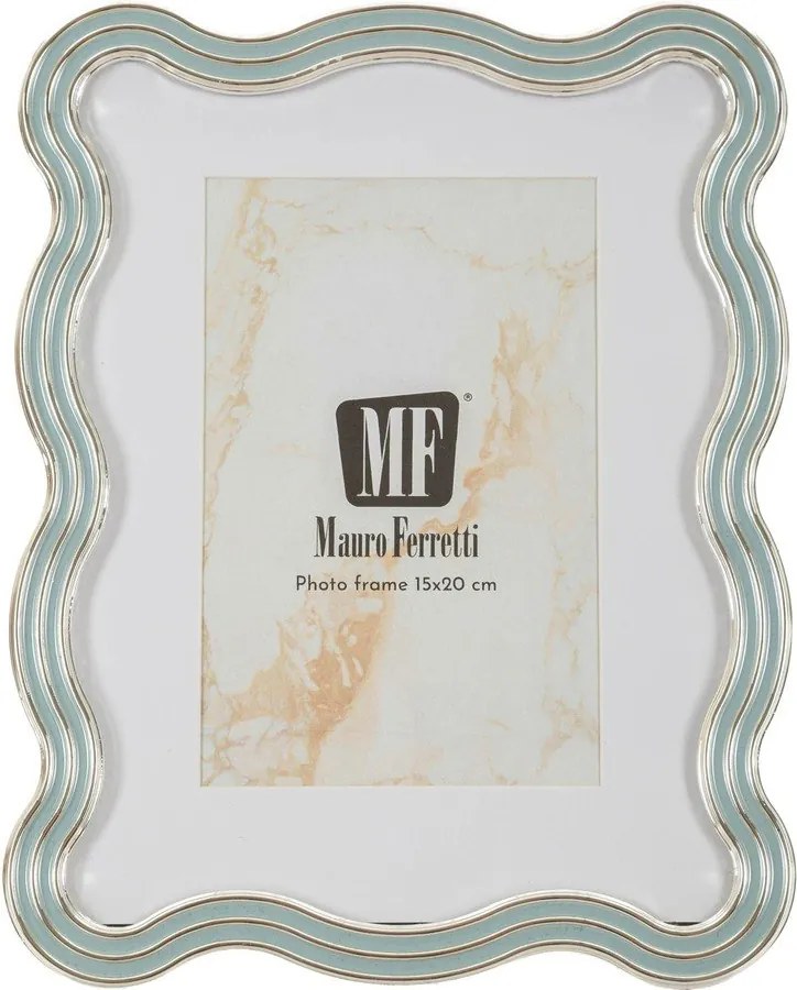 Metalowo-szklana ramka stojąca w jasnoniebiesko-srebrnym kolorze 17,5x22,5 cm Elizabeth – Mauro Ferretti