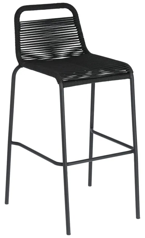 Czarny hoker ze stalową konstrukcją Kave Home Glenville, wys. 74 cm