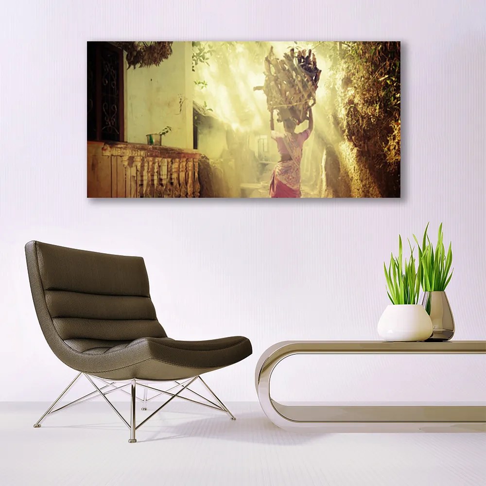 Zdjęcie na płótnie Artystyczny Portret na Drewnie