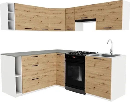 Meble kuchenne narożne  dąb artisan P6-L09