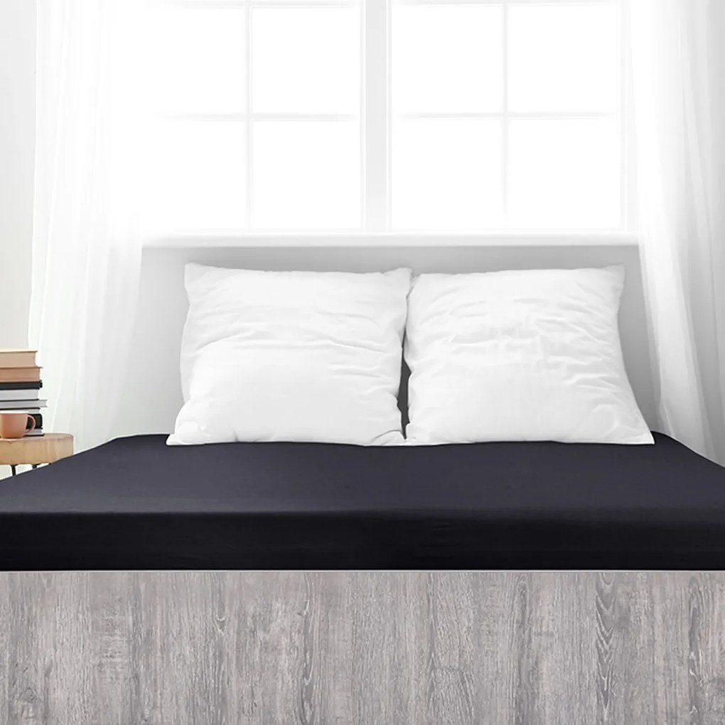 4Home prześcieradło jersey Mako czarny, 90 x 200 cm