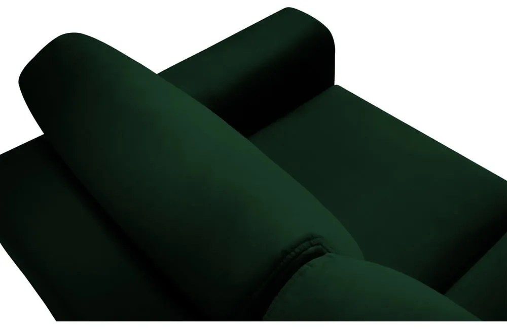 Zielona aksamitna rozkładana/ze schowkiem sofa 235 cm Kyoto – Cosmopolitan Design