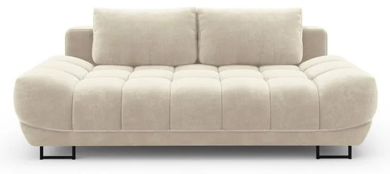 Beżowa 3-osobowa sofa rozkładana z aksamitnym obiciem Windsor &amp; Co Sofas Cirrus