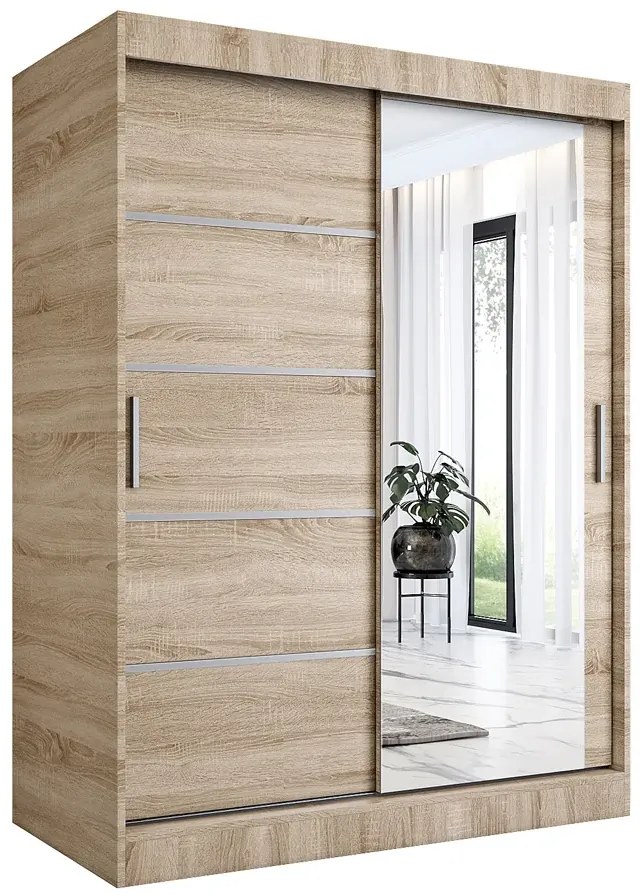 Szafa przesuwna dąb sonoma 150 cm - Marmos 4X