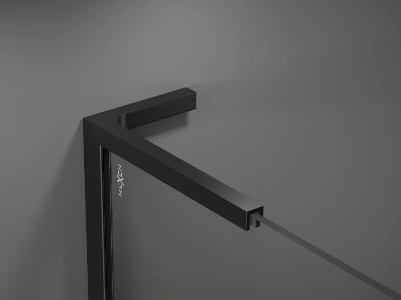 Mexen Velar L ścianka prysznicowa rozsuwana Walk-in 90 x 200 cm, transparent 8 mm, czarna - 871-090-003-03-70