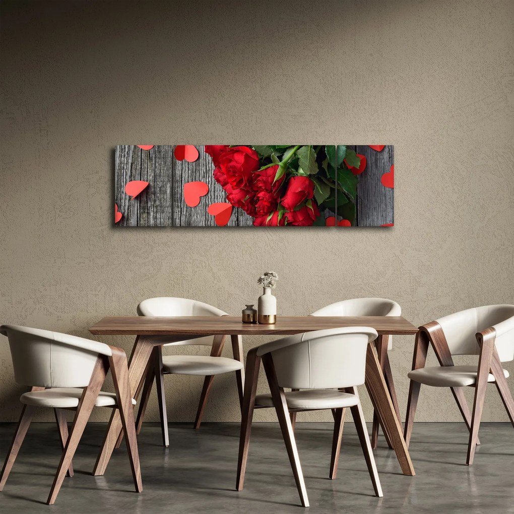 Obraz - bukiet róż (170x50 cm)