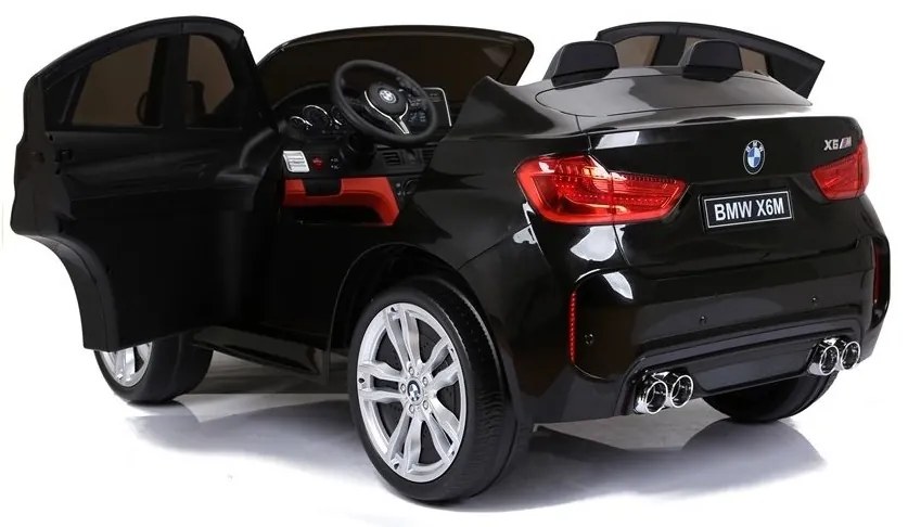 Auto na akumulator bmw x6m czarne dwuosobowy fotel