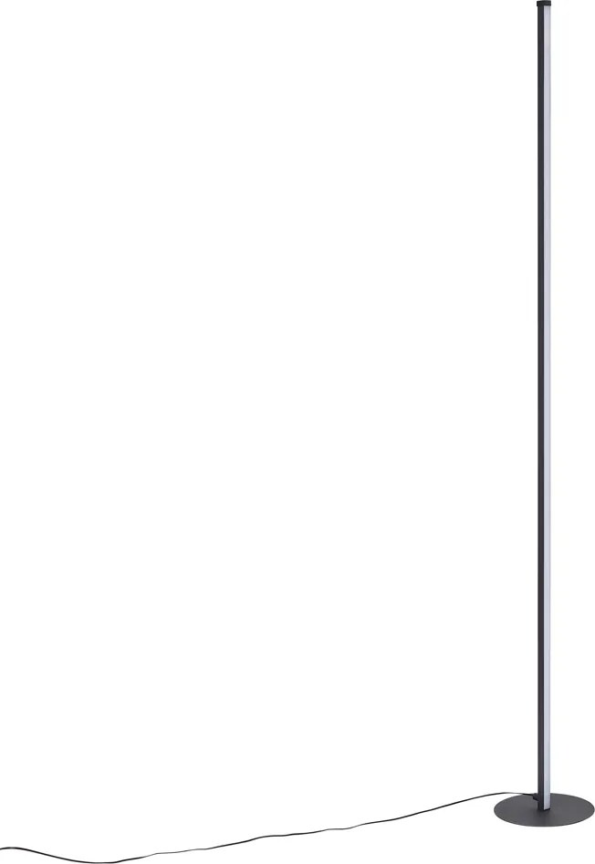 Designerska lampa podłogowa czarna z diodą LED i ściemniaczem dotykowym - Clutch