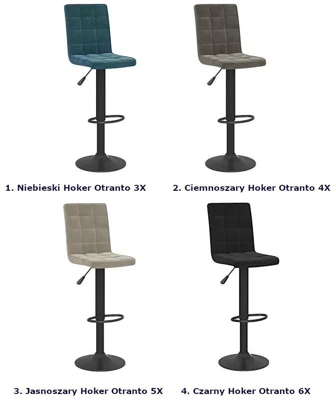 Zestaw dwóch jasnoszarych hokerów z oparciem A6-K23