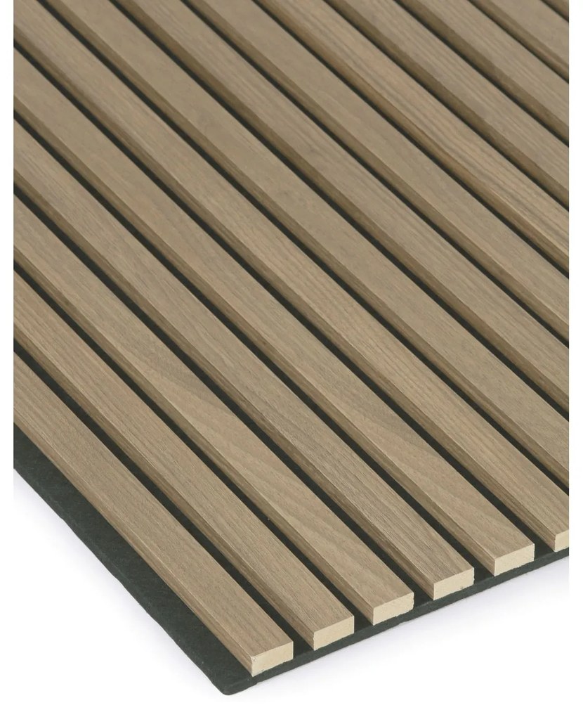 Drewniany panel akustyczny, 2400 x 600 mm, czarny podkład, orzech