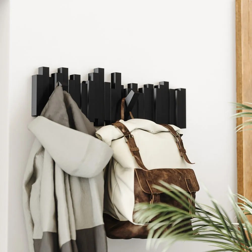 Czarny plastikowy wieszak ścienny Sticks – Umbra