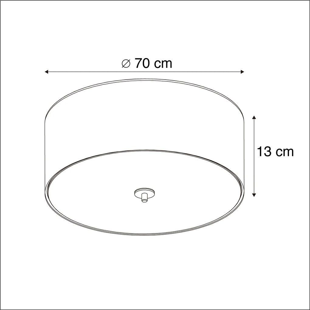 Lampa sufitowa wiejska czarna 70 cm - Drum Nowoczesny Oswietlenie wewnetrzne