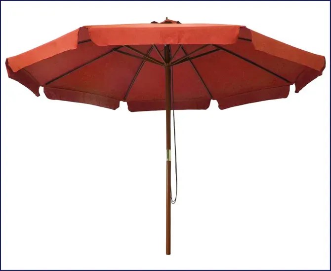 Parasol ogrodowy na drewnianym słupku terakota G1-R11