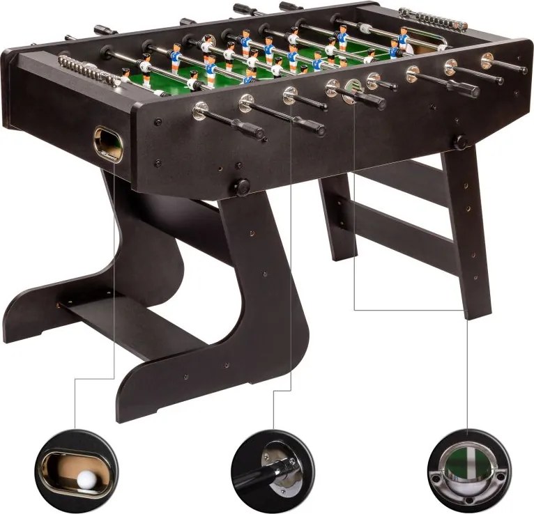 GAMESPLANET Stół piłkarski LIVERPOOL, 141x125x89 cm czarny