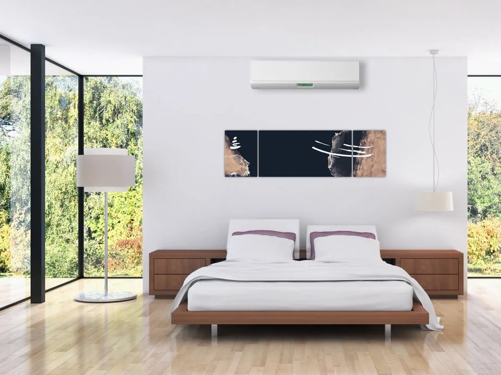 Obraz - Ciemnoniebieska abstrakcja (170x50 cm)