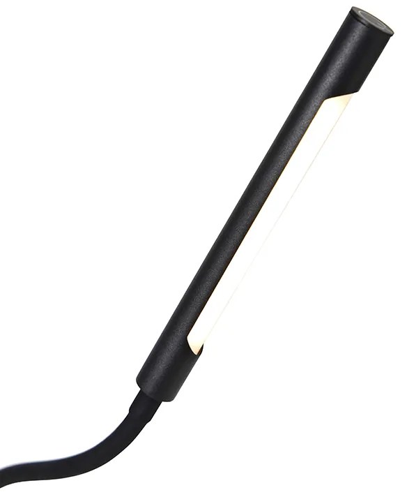 Designerska lampa podłogowa czarna z wbudowanym LED i ściemniaczem dotykowym - Palka