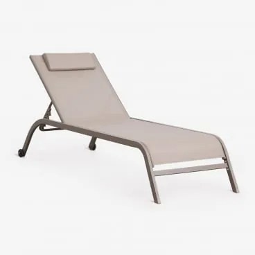 Leżak Z Regulowanym Oparciem Z Poduszką Therys Moka Brown - Sklum