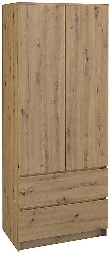 Szafa z drążkiem i szufladami Ollos - dąb artisan