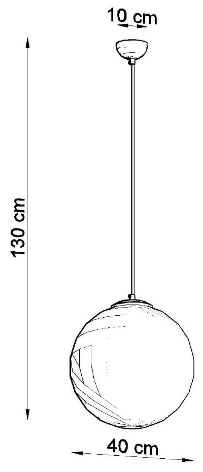 Lampa wisząca w kolorze złota ze szklanym kloszem ø 40 cm Cezab – Nice Lamps