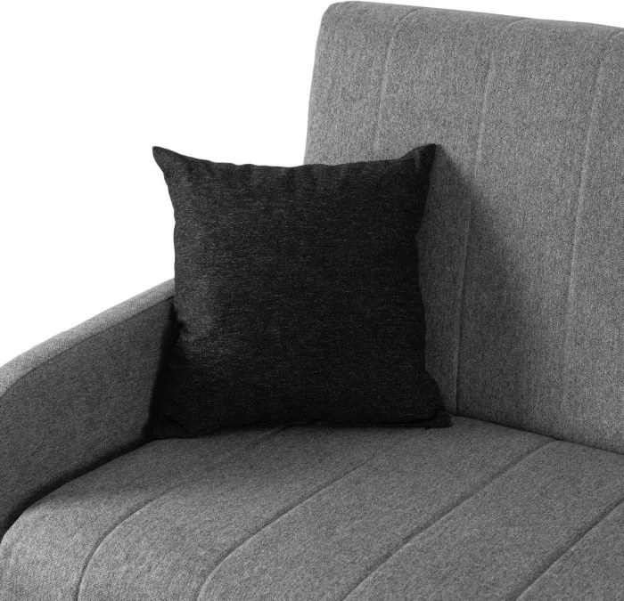 Sofa z Funkcją Spania ASPEN Wersalka Rozkładana Dwuosobowa Szara Nowoczesna do Salonu