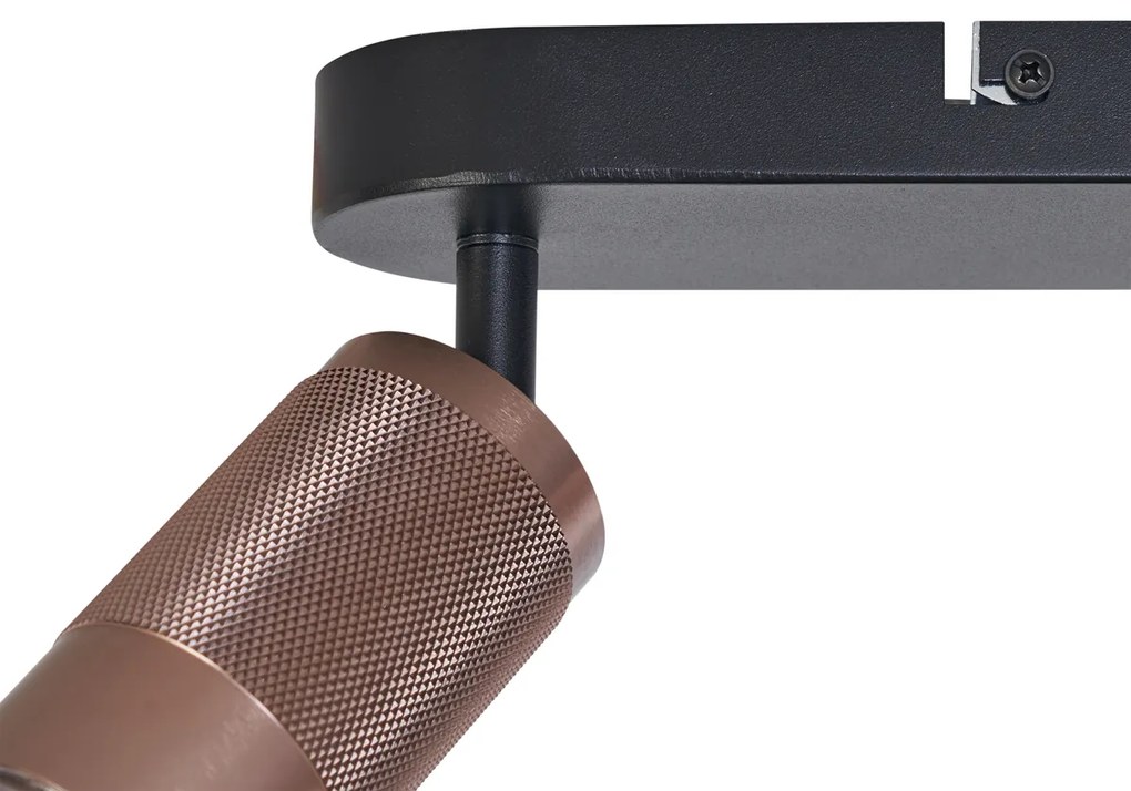 Okrągły reflektor sufitowy ciemny brąz 3-punktowy regulowany - Veerle