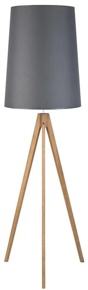 Lampa stojąca WALZ 1xE27/25W/230V szara/drewno