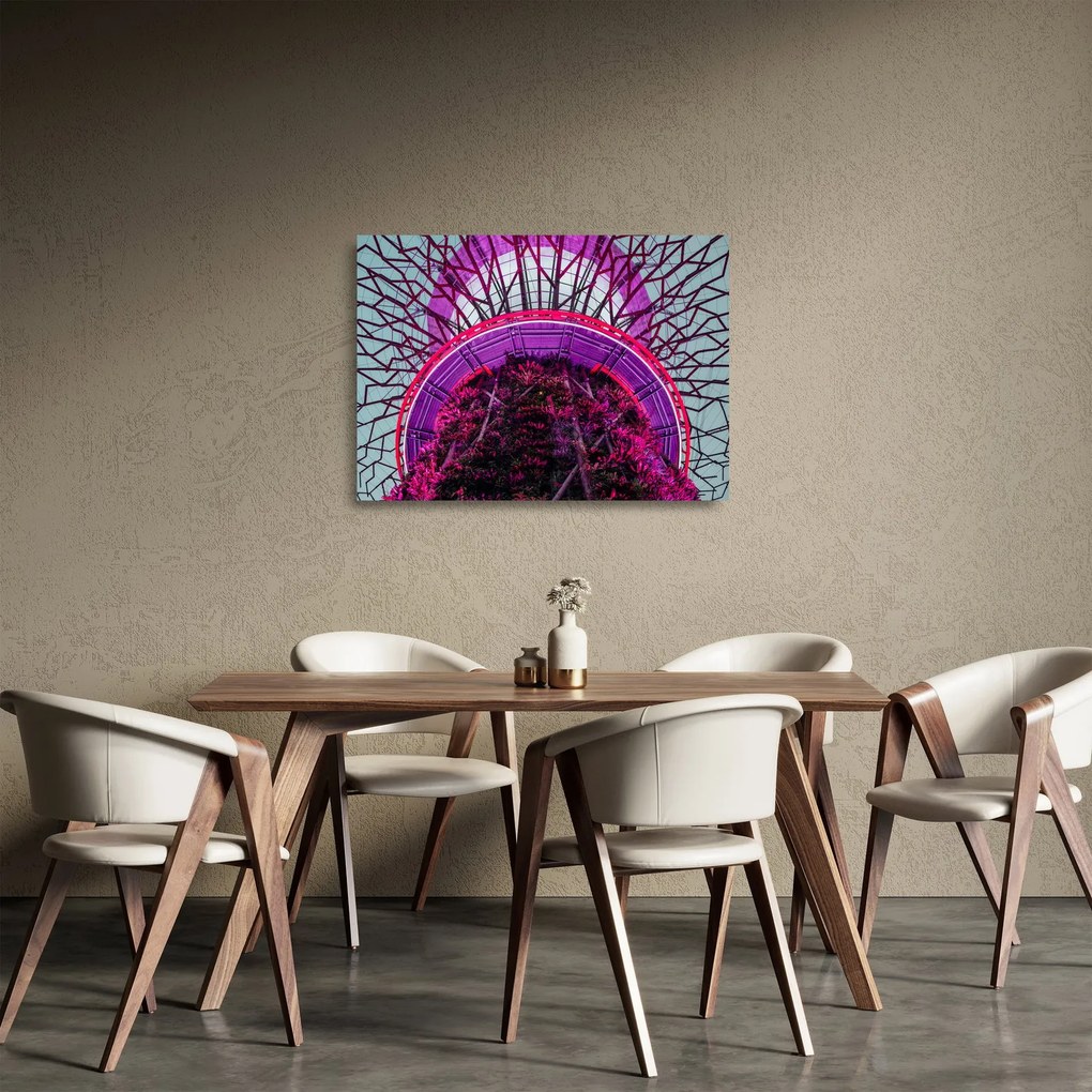 Obraz na szkle - Abstrakcyjny obraz - fioletowe gałęzie (70x50 cm)