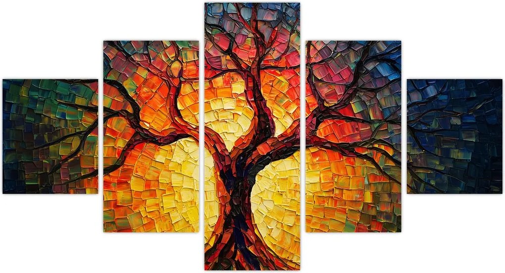 Obraz - Drzewo życia w mozaice (125x70 cm)