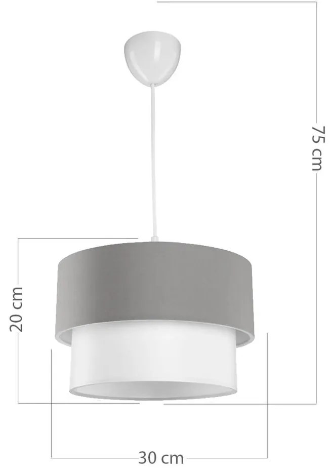 Biało-szara lampa sufitowa 60x18.5 cm – Squid Lighting