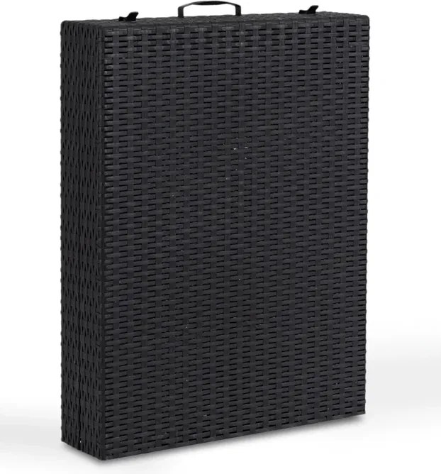 Fotel Ogrodowy Leżak LUIZJANA Technorattan Czarny/Szary