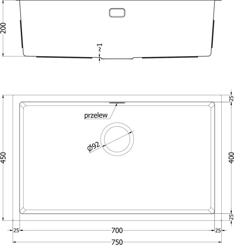 Mexen Trixo zlewozmywak stalowy 1-komorowy 750 x 440 mm, miedź - 6415751000-65