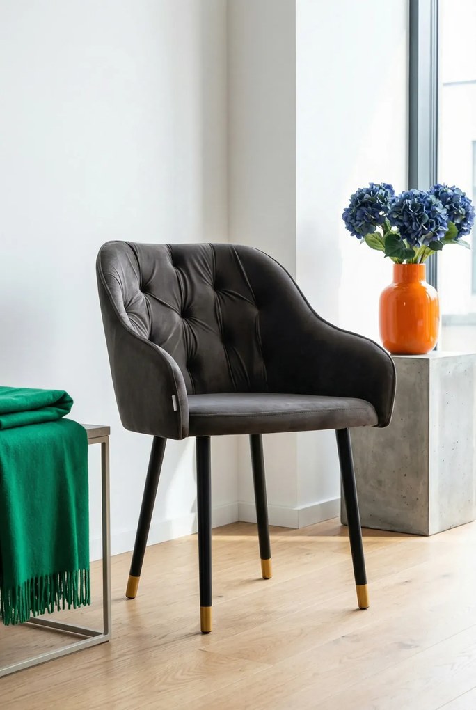 Szary tapicerowany fotel N9-H12