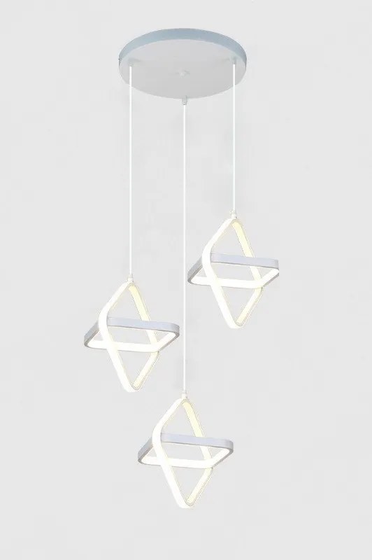 Lampa geometryczna LED klosz wisząca sufitowa AT53-3SL-Biała