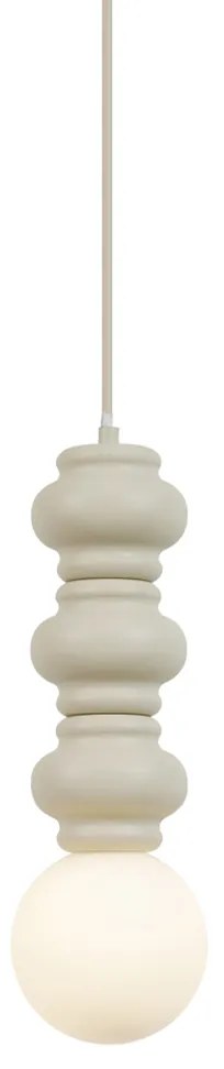 Retrowlana lampa wisząca beżowa z matowym szkłem - Fedde