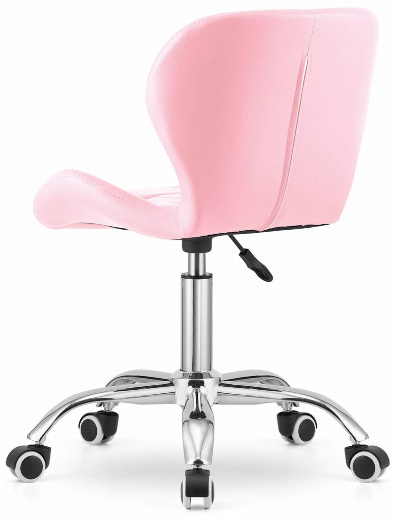 Krzesło biurowe AVOLA z ekoskóry, różowe