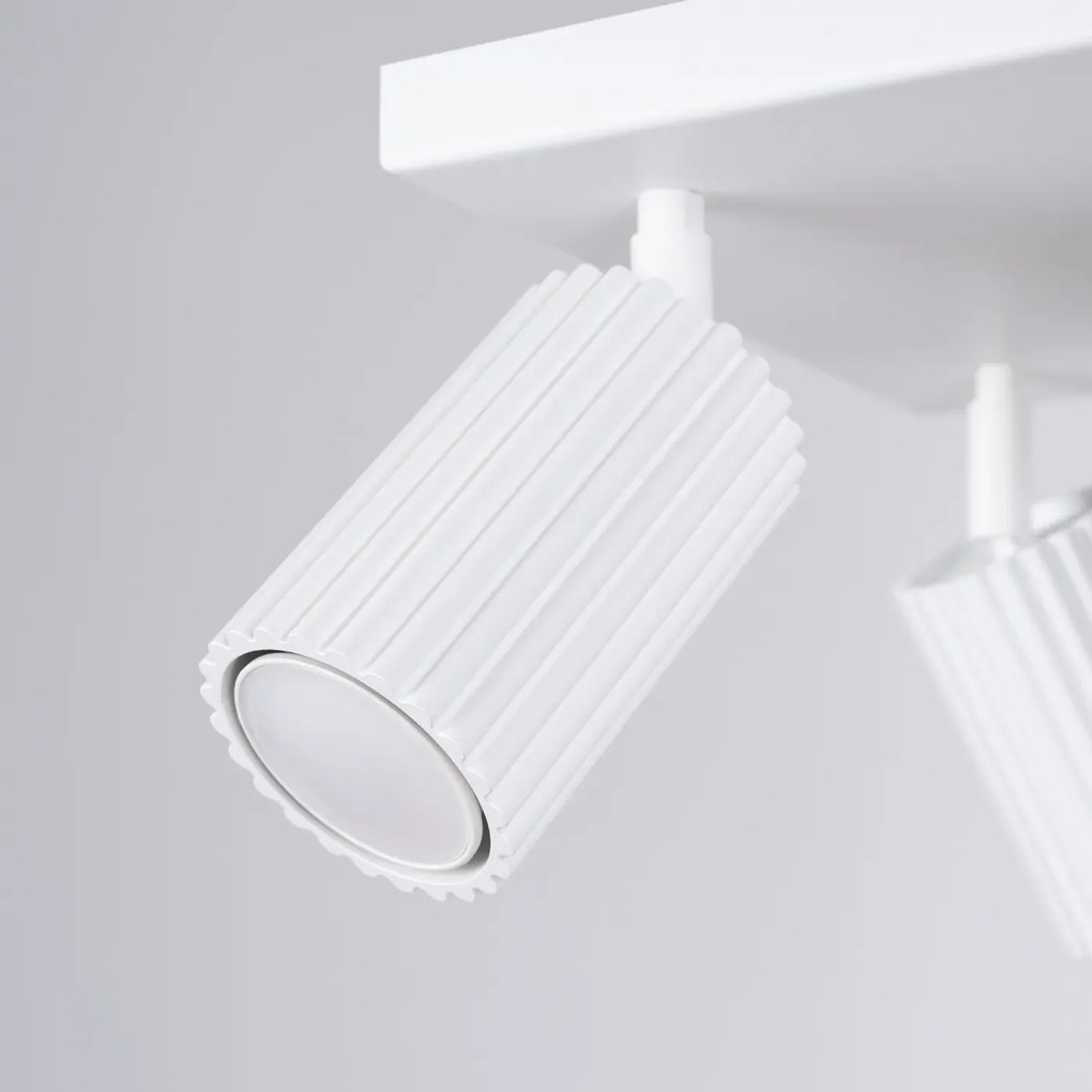 Plafon czteropunktowy KARBON 4 biały kwadratowy SOLLUX  LIGHTING
